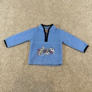 Vintage Tad Little Baby Blue Fleece Quarter Zip Puppy Pullover Sweater 0-6M